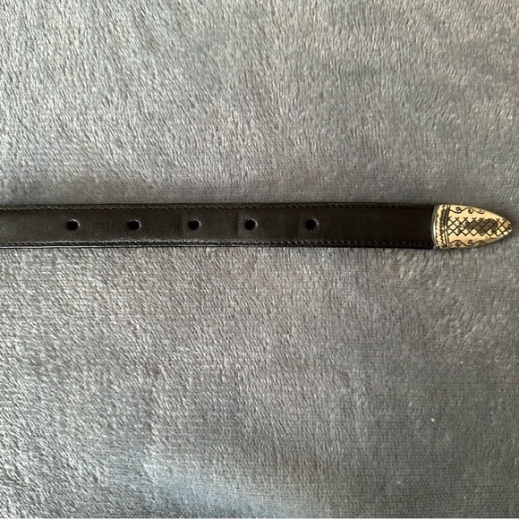 Brighton Women’s Black silver buckle Leather Belt Size S/28 - Picture 7 of 13